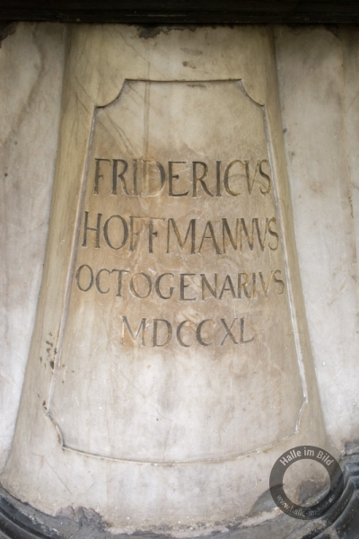 Denkmal (Büste) für Friedrich Hoffmann in der Marienbibliothek in Halle (Saale)
