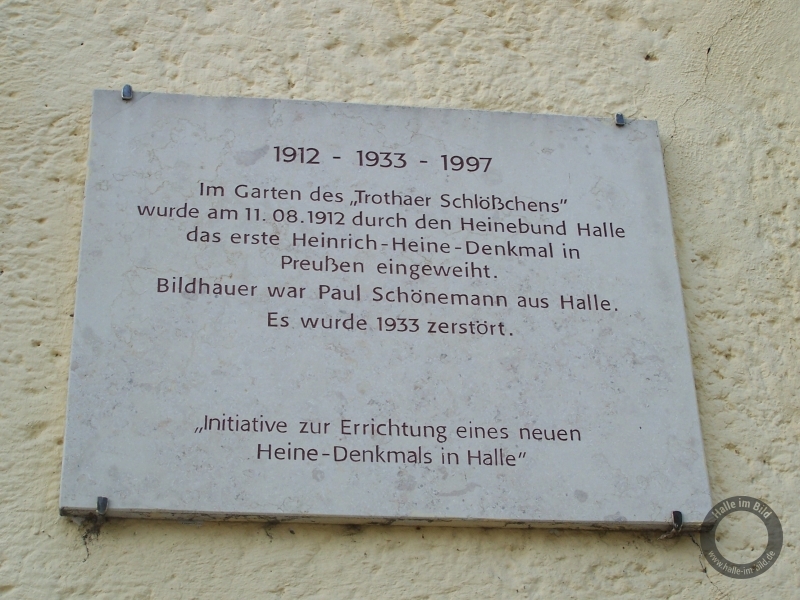 Gedenktafel für Heinrich Heine in Halle-Trotha