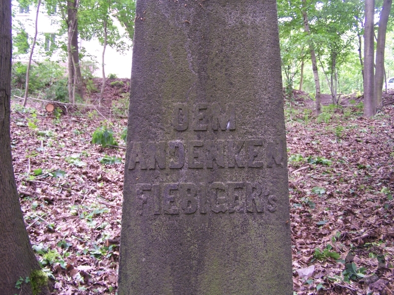 Denkmal für Hermann Fiebiger im Amselgrund in Halle (Saale)