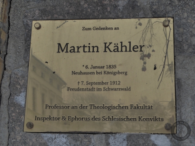 Gedenktafel für Martin Kähler in der Emil-Abderhalden-Straße in Halle (Saale)