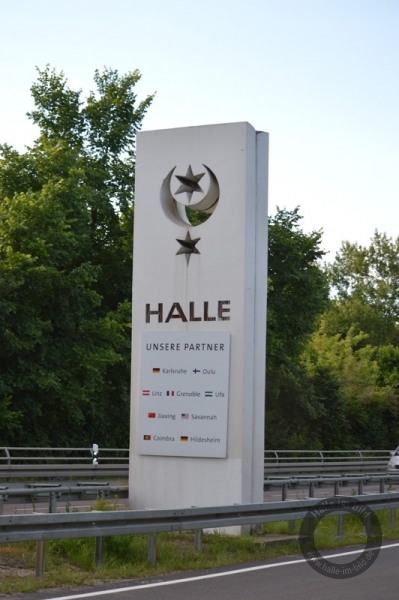 Stadtwappen Halle (Saale) von Eberhard Kull an der B91