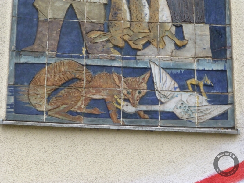 Wandmosaike an der Vogelweide in Halle (Saale)