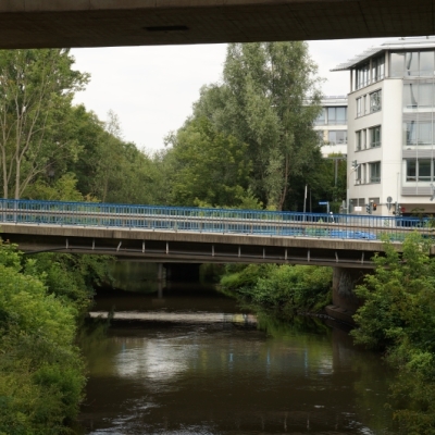 Mühlgrabenbrücke an der Hochstraße am Glauchaer Platz in Halle (Saale)