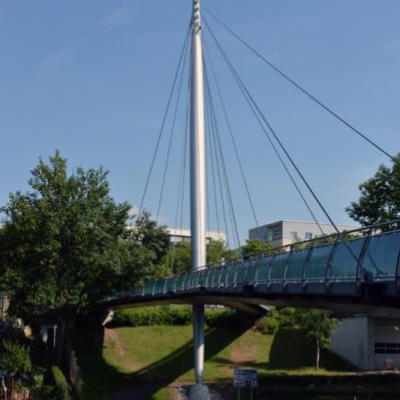 Rabeninselbrücke über die Saale in Böllberg in Halle (Saale)