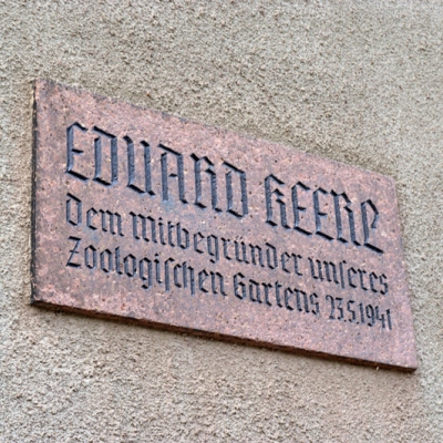 Gedenktafel für Eduard Keerl am Reilsturm (im Bergzoo) in Halle (Saale)