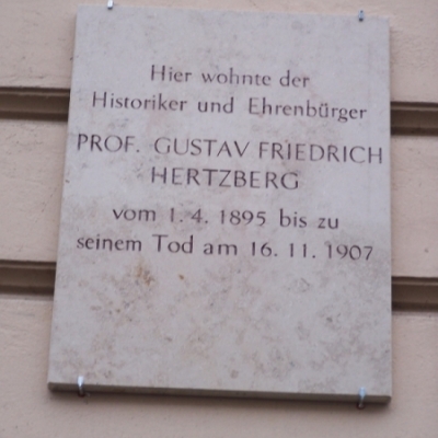 Gedenktafel für Gustav Hertzberg in Halle (Saale)