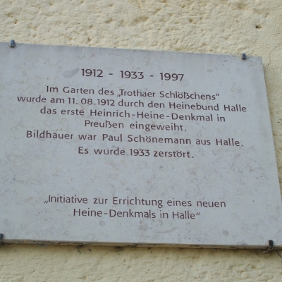 Gedenktafel für Heinrich Heine in Halle-Trotha