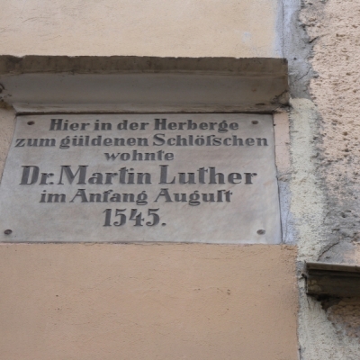 Gedenktafel für Martin Luther in Halle (Saale)