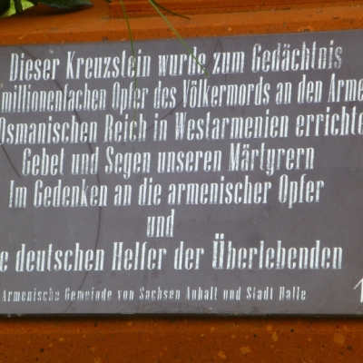 Denkmal für die Opfer des Völkermordes an den Armeniern am Hansering in Halle (Saale)