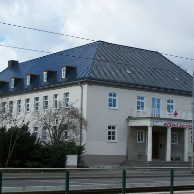 Ehemalige Poliklinik Ammendorf (später Ärztehaus, Gästehaus) in der Merseburger Straße in Halle (Saale)