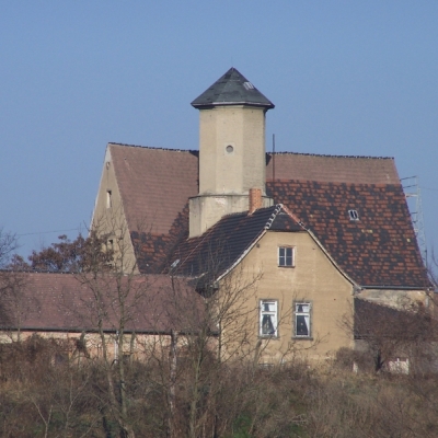 Ansicht mit Schafbrücke während eines Frühlingshochwassers im März 2006