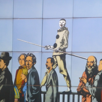 Wandbild "Die Gefährten" von Uwe Pfeifer im Hohen Weg in Halle-Kröllwitz