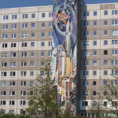 Wandbild "Die von Menschen beherrschten Kräfte von Natur und Technik" in Halle-Neustadt