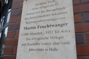 Gedenktafel für Martin Feuchtwanger in der Franckestraße in Halle (Saale)