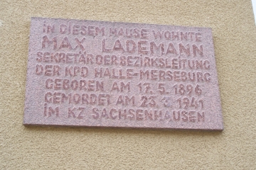 Gedenktafel für Max Lademann in Halle (Saale)