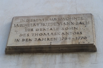 Gedenktafel für Wilhelm Friedemann Bach am Hallorenring in Halle (Saale)