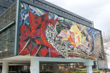 Wandmosaik "Friedliche Energienutzung" von José Renau in Halle (Saale)